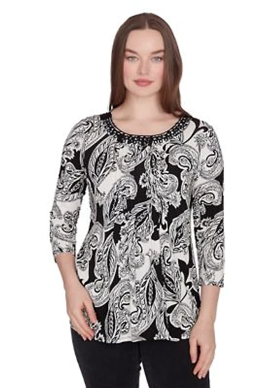Petite Paisley Print Knit Top