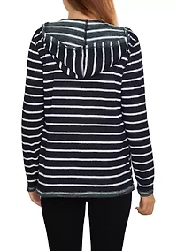 Petite Multi Colored Reverse Loop Stripe