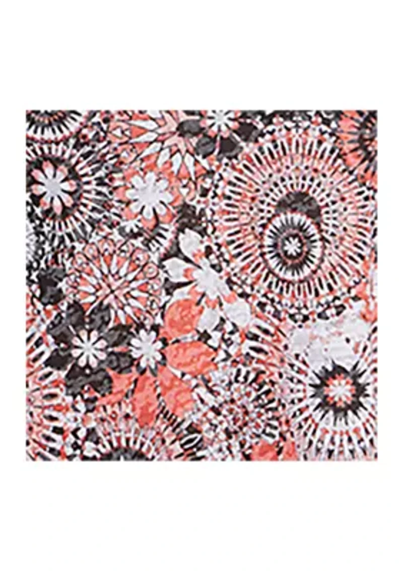 Plus Knit Medallion Burnout Tie Sleeve Top