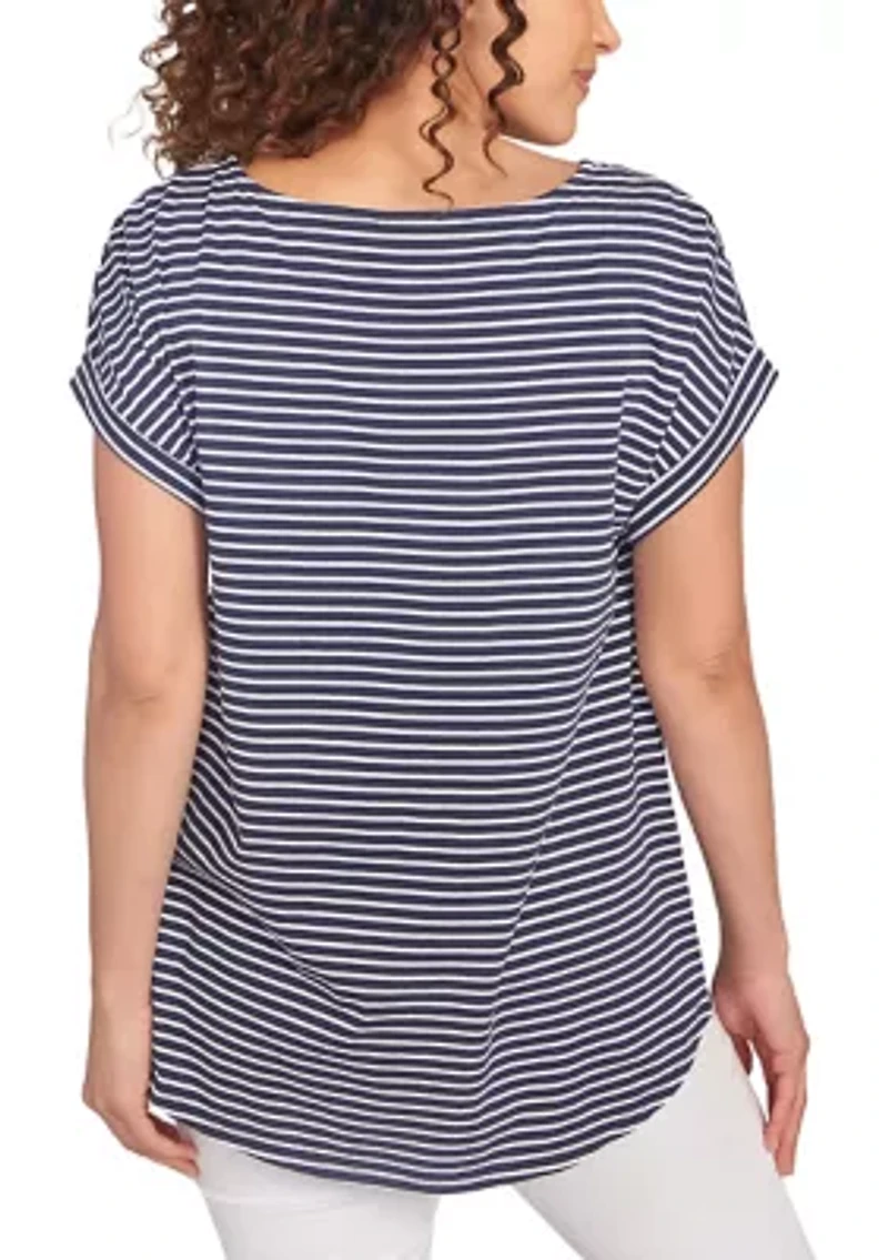 Women's Floral Stripe Jersey T-Shirt
