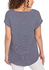 Women's Floral Stripe Jersey T-Shirt