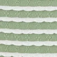 Women's Scalloped Texture Stripe Top