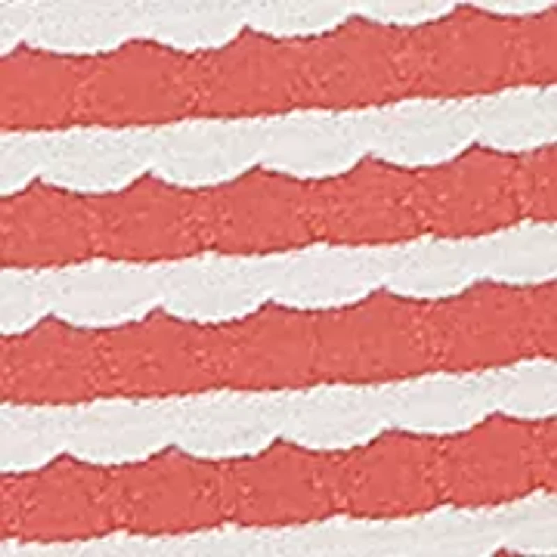 Women's Scalloped Texture Stripe Top