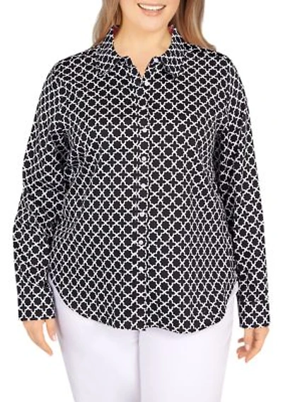 Plus Woven Wrinkle Resistant Cotton Top