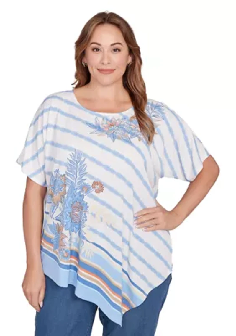 Plus Embellished Boho Stripe T-Shirt