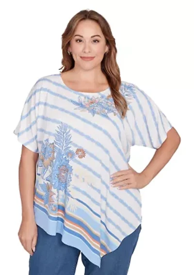 Plus Embellished Boho Stripe T-Shirt