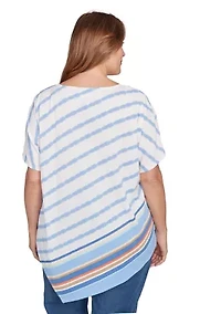 Plus Embellished Boho Stripe T-Shirt