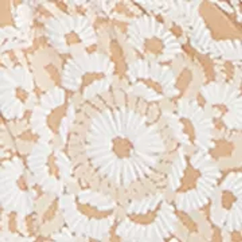 Plus Beaded Macramé Puff Print Top