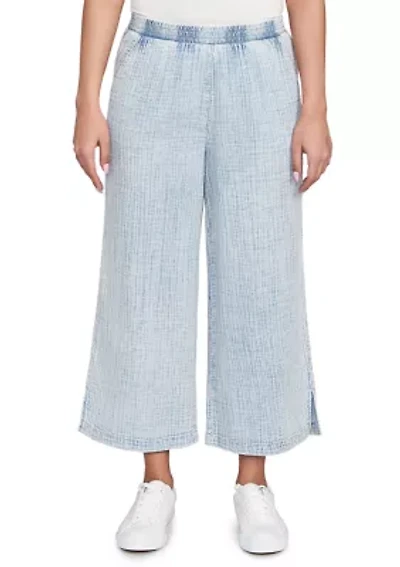 Petite Snow Washed Wide Leg Pants