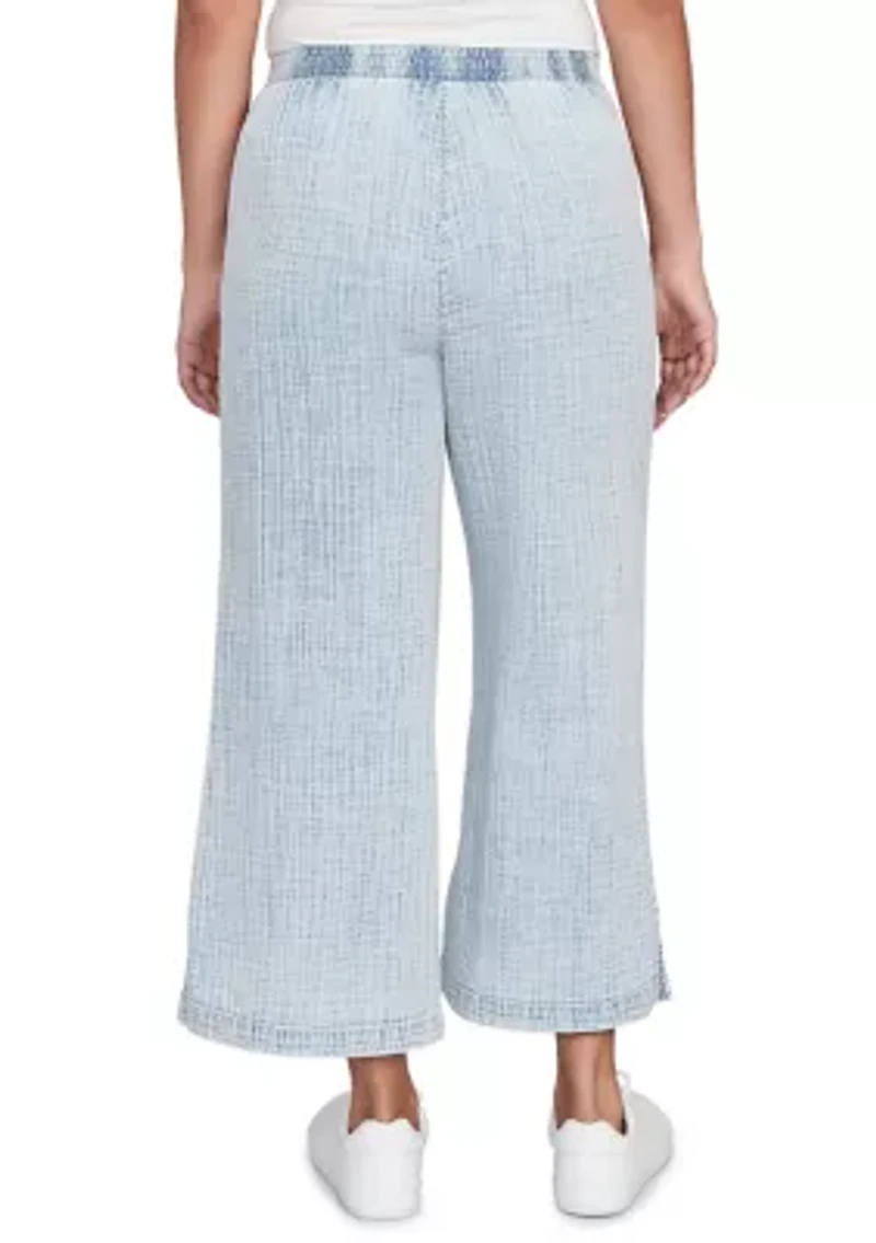 Petite Snow Washed Wide Leg Pants