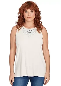 Petite Beaded Embroidery Tank Top
