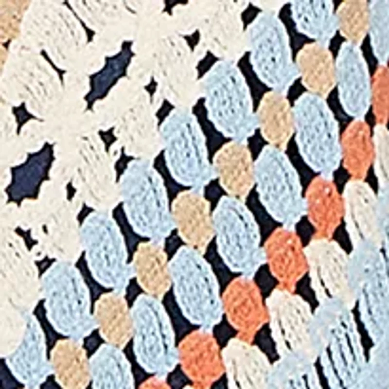 Petite Crochet Fringe Short Sleeve Cardigan