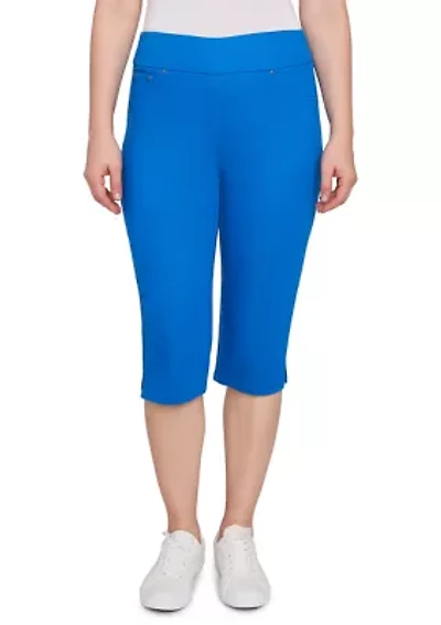 Petite Extra Stretch Pull On Denim Capri Pants