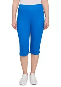 Petite Extra Stretch Pull On Denim Capri Pants