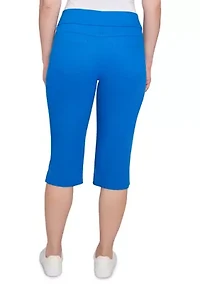 Petite Extra Stretch Pull On Denim Capri Pants