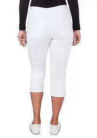 Petite Extra Stretch Denim Pull On Capri Pants