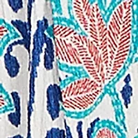 Petite Floral Overlay Ikat Embroidered T-Shirt