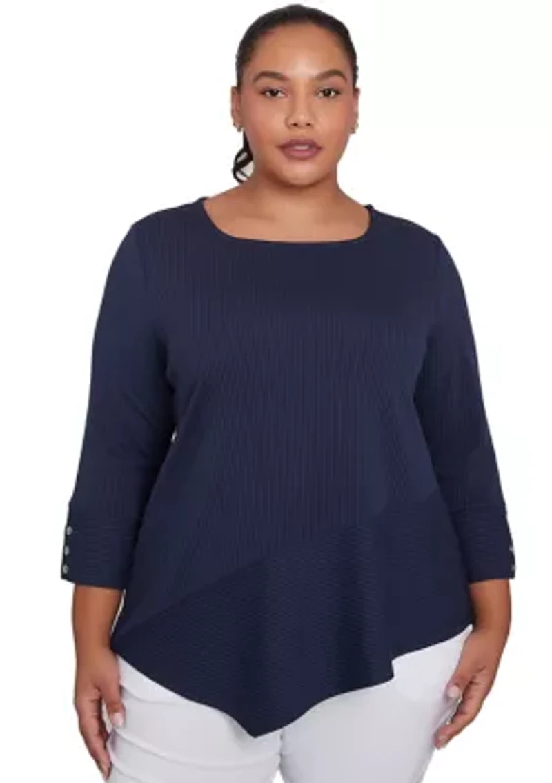Plus Cable Stripe Ottoman Top