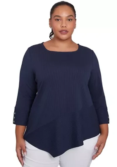 Plus Cable Stripe Ottoman Top