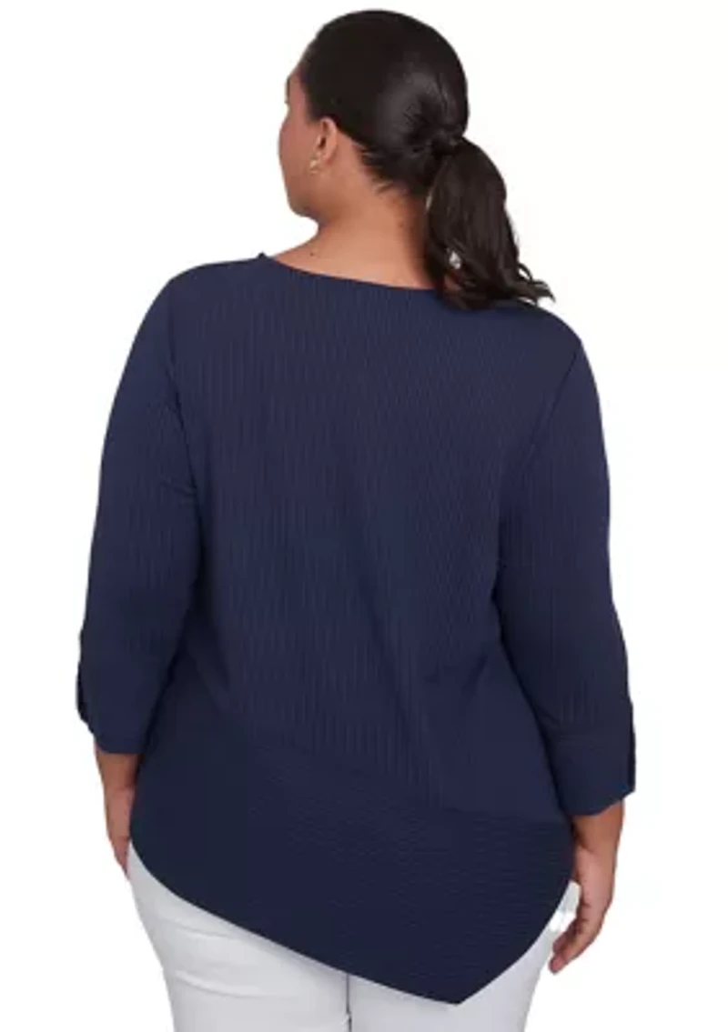 Plus Cable Stripe Ottoman Top