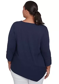 Plus Cable Stripe Ottoman Top