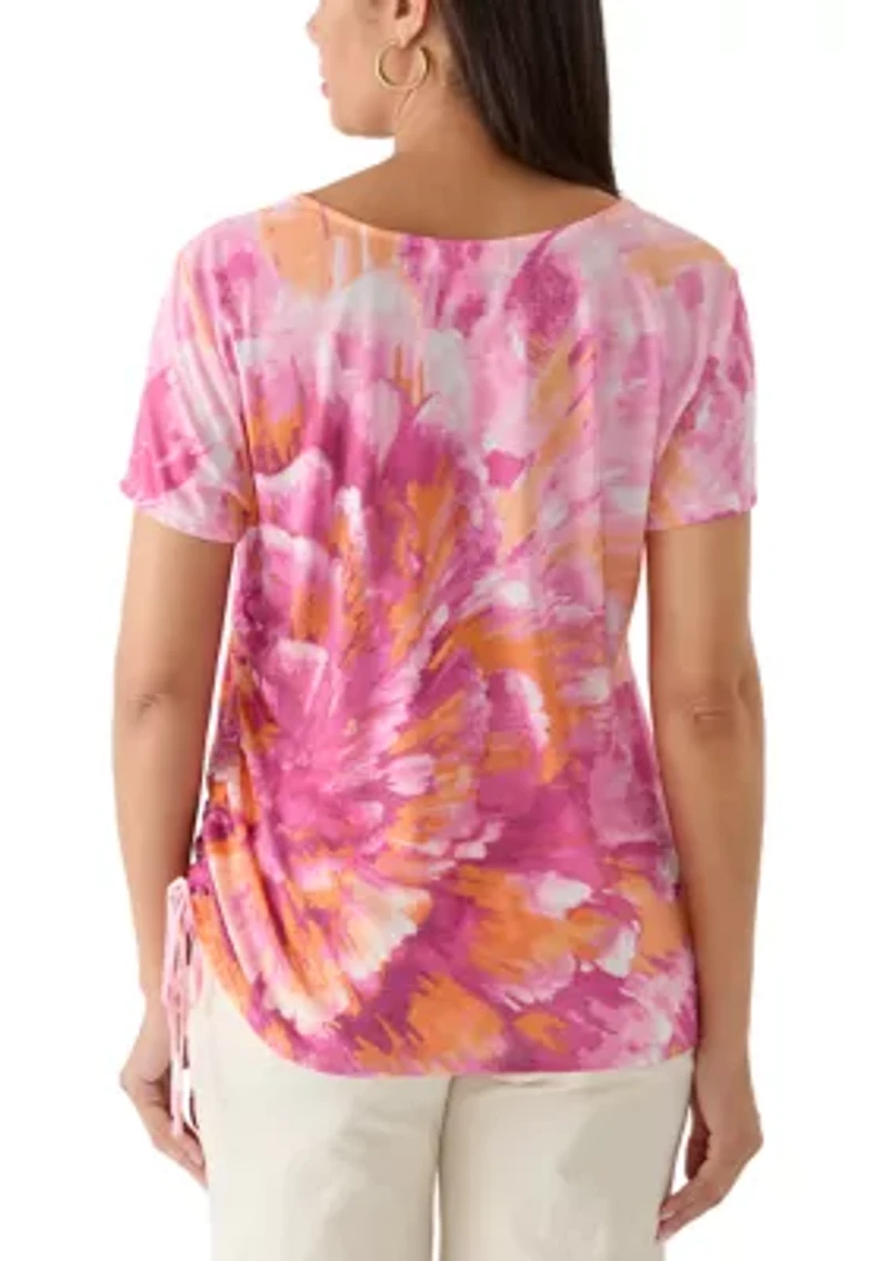 Women's Scoop Neck Print Top