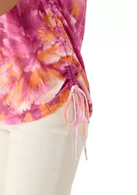 Women's Scoop Neck Print Top