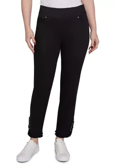 Petite Luxury Pull-On Black Denim Jeans