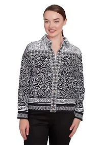 Petite Abstract Botanical Luxe Voile Jacket