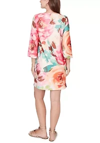 Women's Bold Floral Print UPF Knit Dress