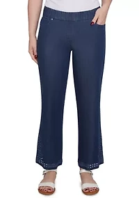 Women's Eyelet Embroidered Dark Bootcut Jeans