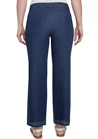 Women's Eyelet Embroidered Dark Bootcut Jeans