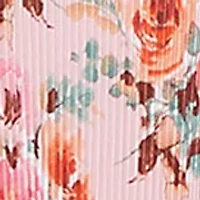 Plus Pleated Floral Bell Sleeve Blouse