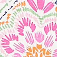 Women's Medallion Print Lace Detail Knit Top