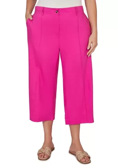 Plus Stretch Wide Leg Capri Pants