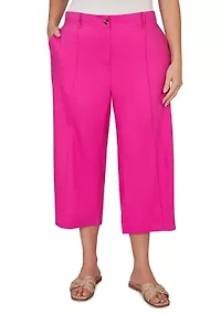 Plus Stretch Wide Leg Capri Pants