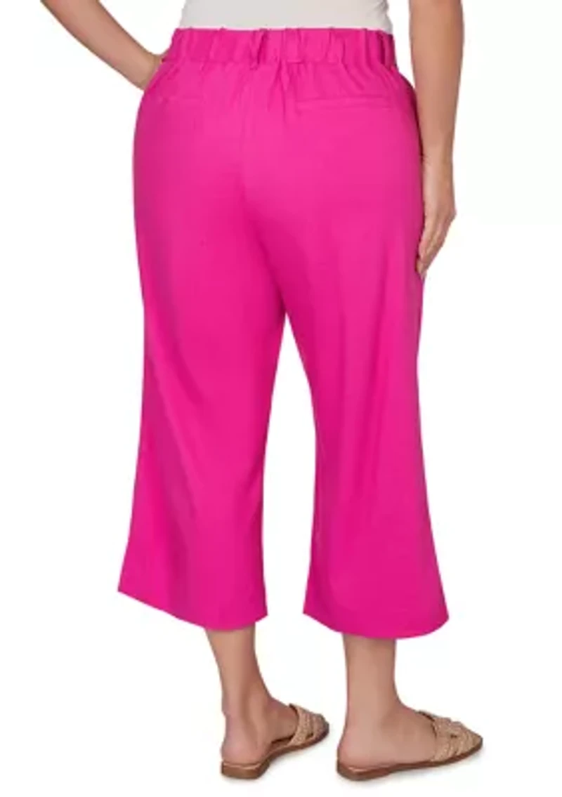 Plus Stretch Wide Leg Capri Pants
