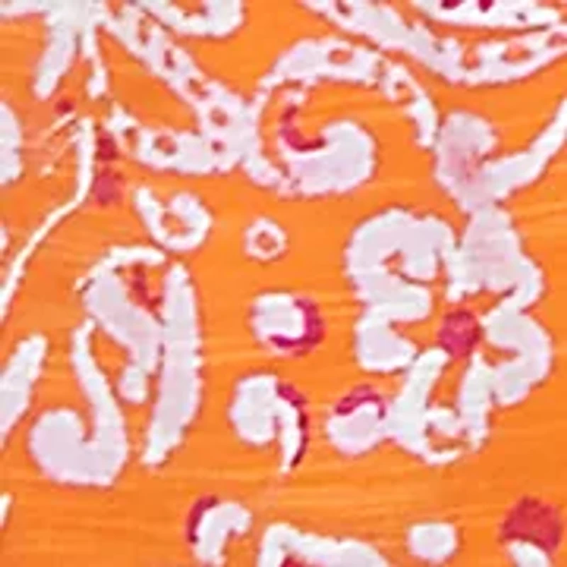 Plus Paisley Print Tie Sleeve Knit Top