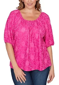 Plus Textured Convertible Knit Top
