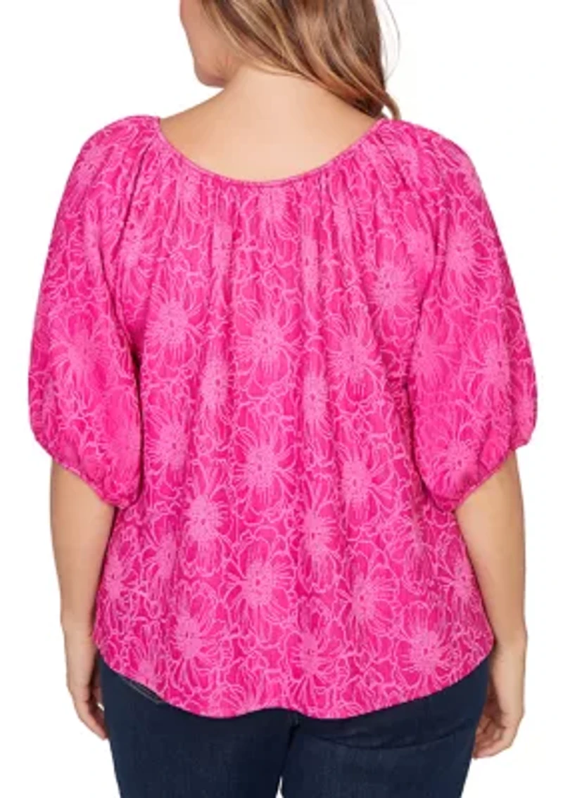 Plus Textured Convertible Knit Top