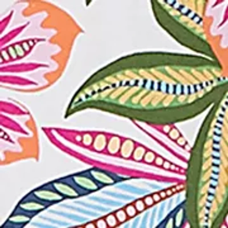 Plus Bold Tropical Solid Trim Shift Dress