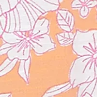 Petite Floral Silky Gauze Peasant Blouse