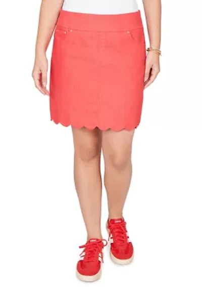 Women's Scalloped Edge Denim Skort