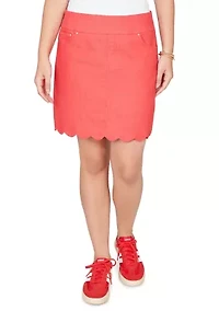 Women's Scalloped Edge Denim Skort