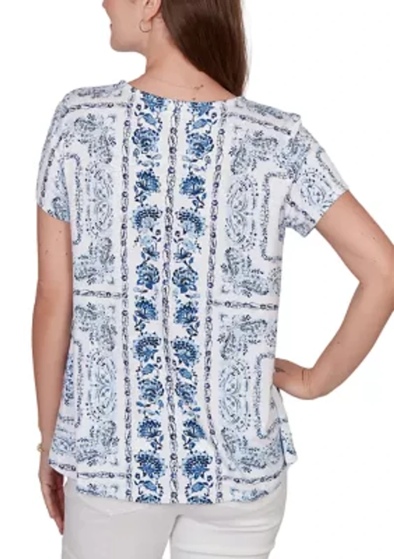 Women's Bandana Print Knit Shirt
