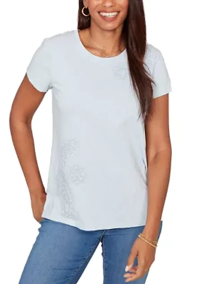 Women's Paisley Lace Solid Knit Shirt