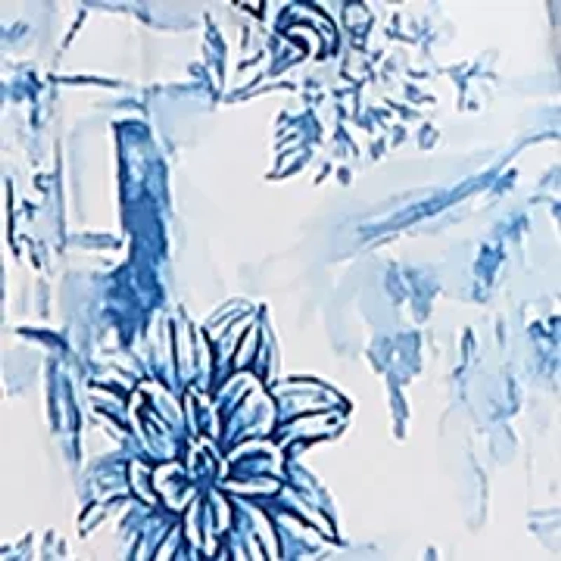 Women's Floral Toile Tie-Waist Tiered Dress