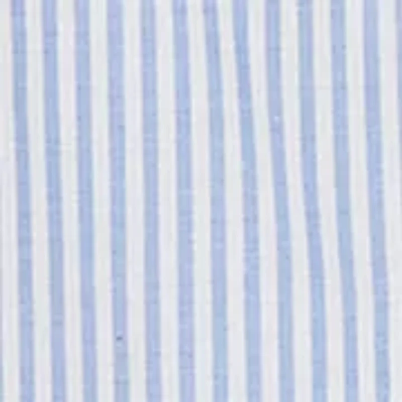 Plus Coastal Stripe Lace-Hem Henley Top