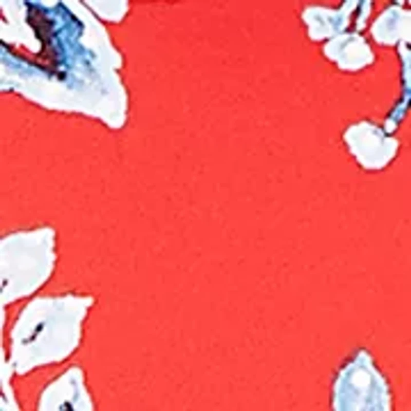 Plus Square Neck Floral Puff Print Top