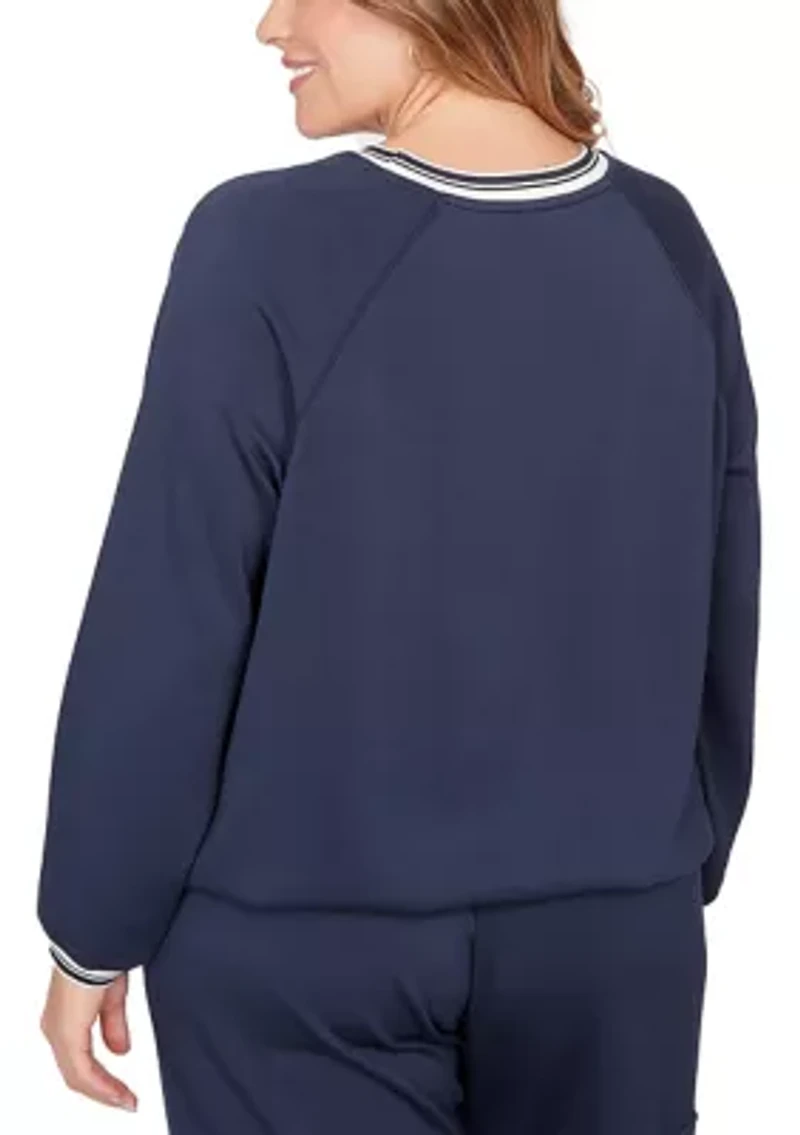Plus  Ultra Knit Bubble Hem Pullover Top